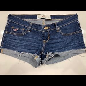 Hollister low rise shortie shorts indigo denim